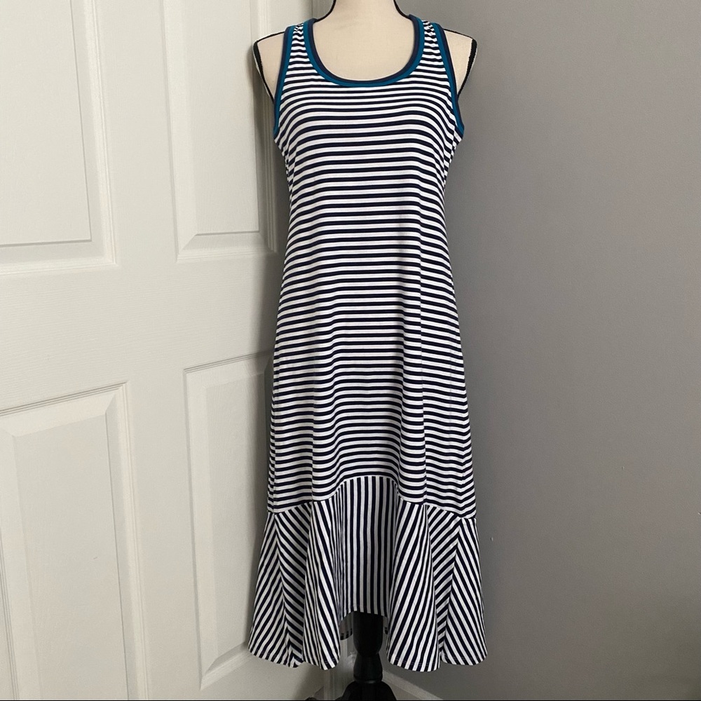 ELLA MOSS Gardenia Stripe Tank Style Flounce Dress